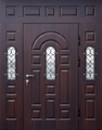 Входная парадная группа с терморазрывом, ковкой, стеклами и панелями МДФ со шпоном