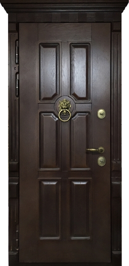 Парадная дверь МДФ с кнокером «лев» Парадная дверь МДФ с кнокером «лев»