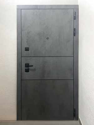 Серая стальная дверь МДФ Серая стальная дверь МДФ